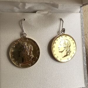 Sterling Silver 20-Lira Earrings